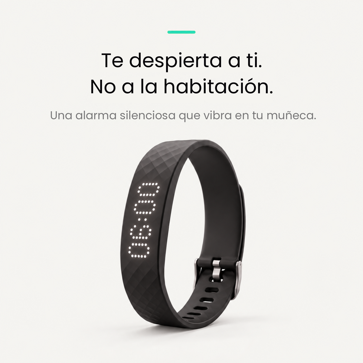 Pulsera de silicona negra WakeVibe con alarma vibratoria y pantalla LED con la hora